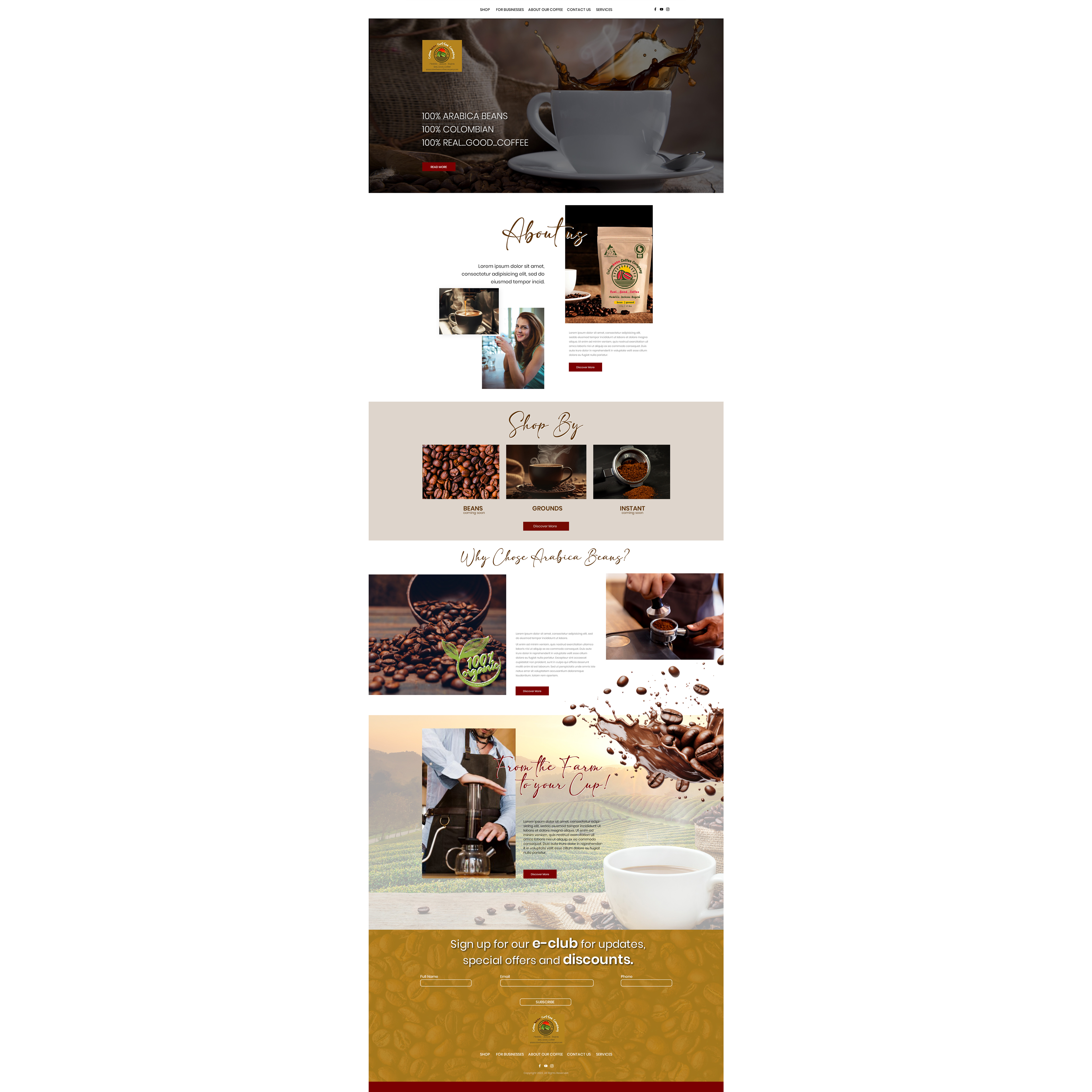 Web Design by creativeoutline for Colombean Coffee Company | Design #31853289