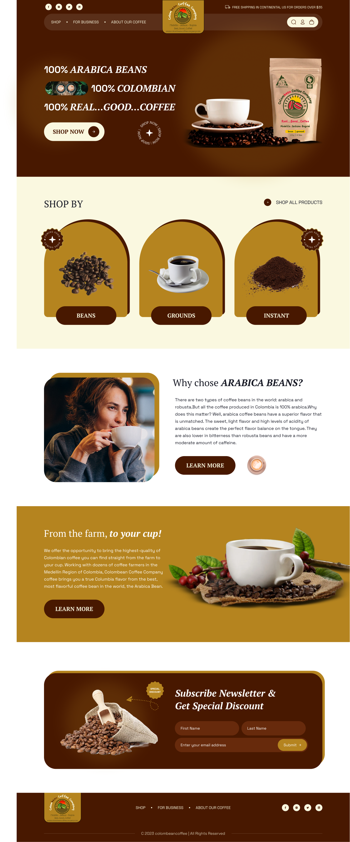 Web Design by Kingdom Vision for Colombean Coffee Company | Design #31876127