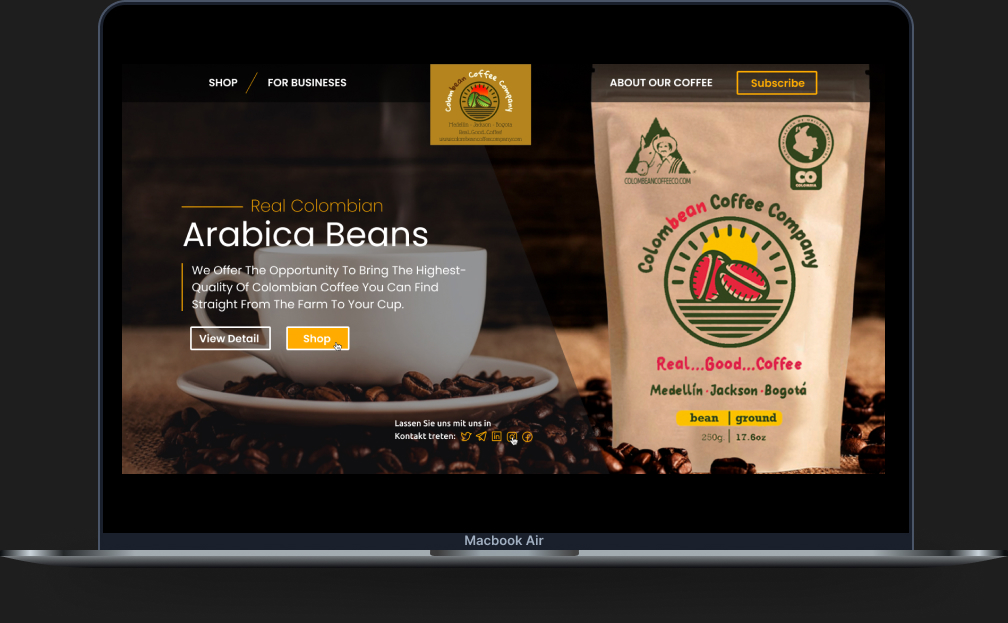 Web Design by zeykan for Colombean Coffee Company | Design #31884384