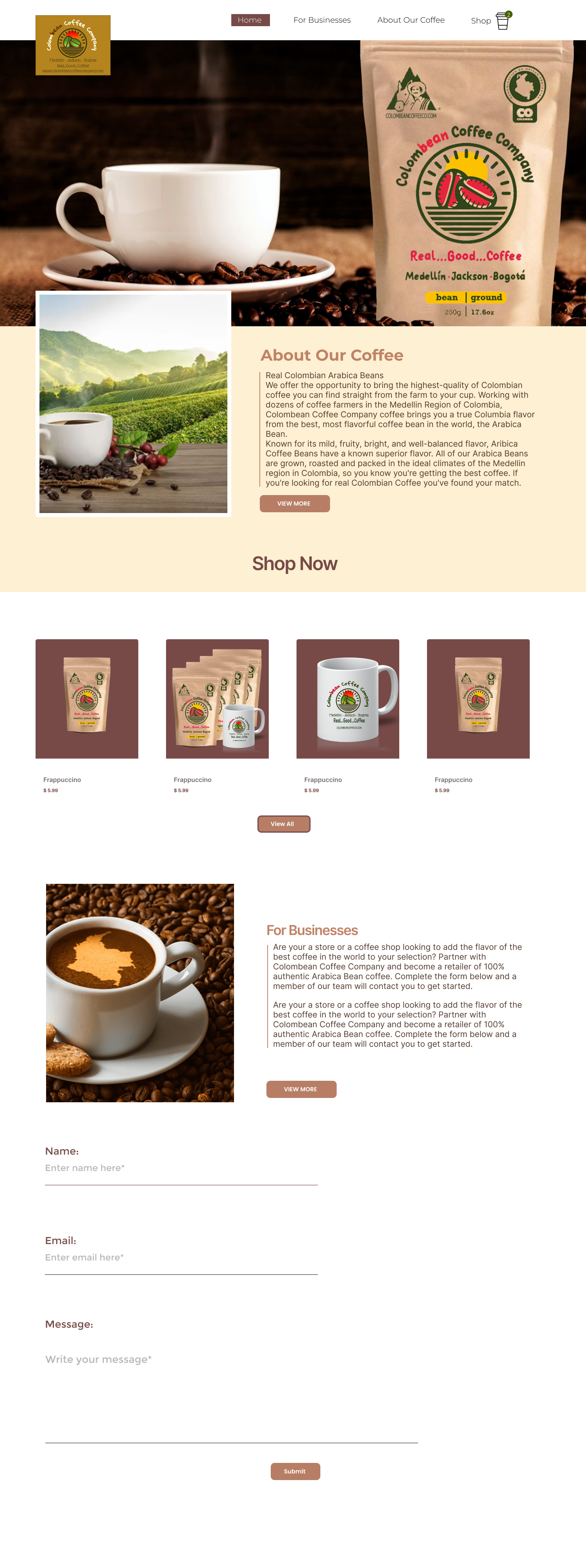 Web Design by zeykan for Colombean Coffee Company | Design #31885821