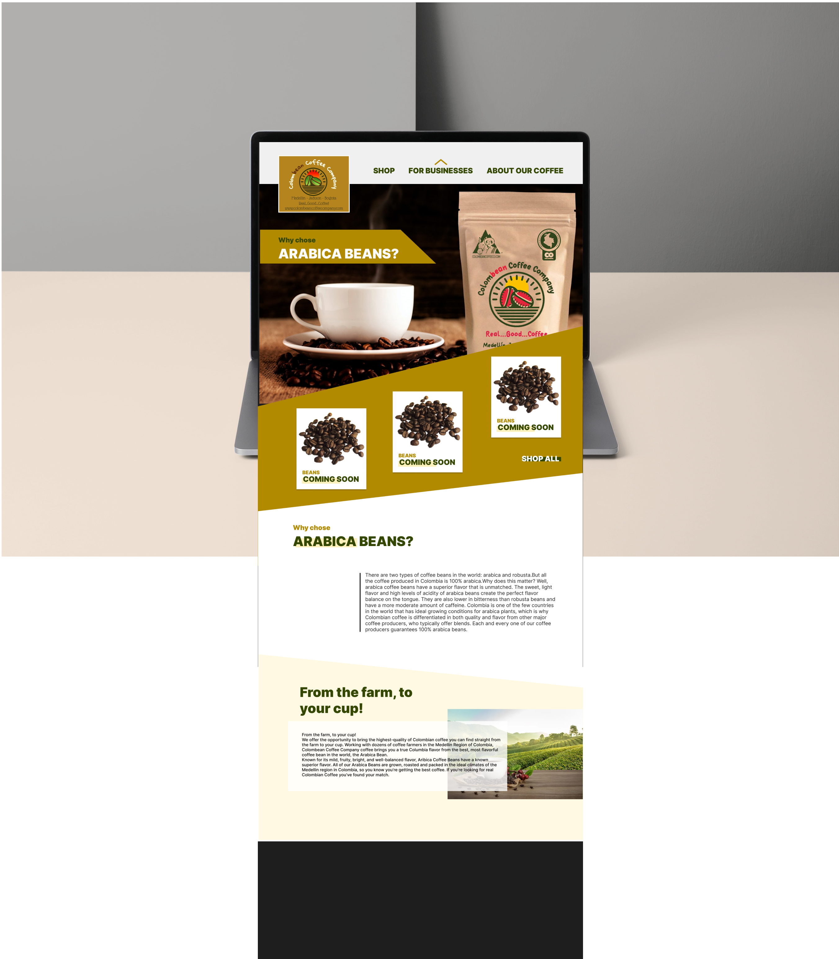 Web Design by zeykan for Colombean Coffee Company | Design #31892245