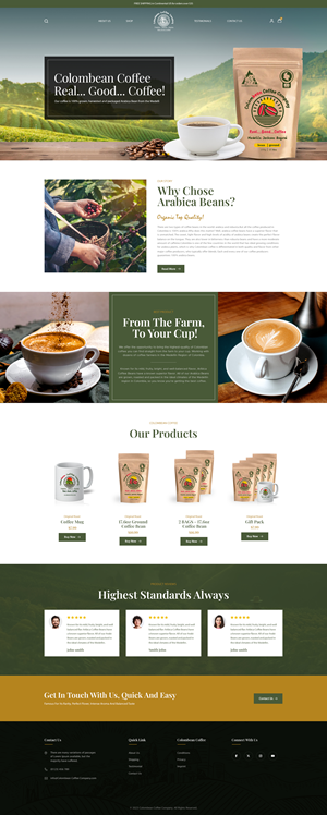 Web Design by SAC-D for Colombean Coffee Company | Design: #31868005