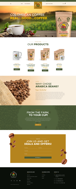 Web Design by SAC-D for Colombean Coffee Company | Design: #31868006