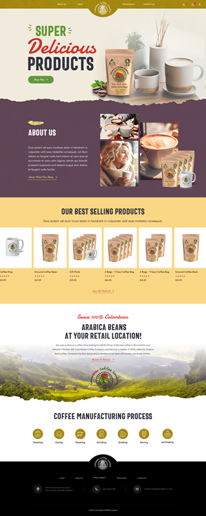 Web Design by SAC-D for Colombean Coffee Company | Design: #31868007