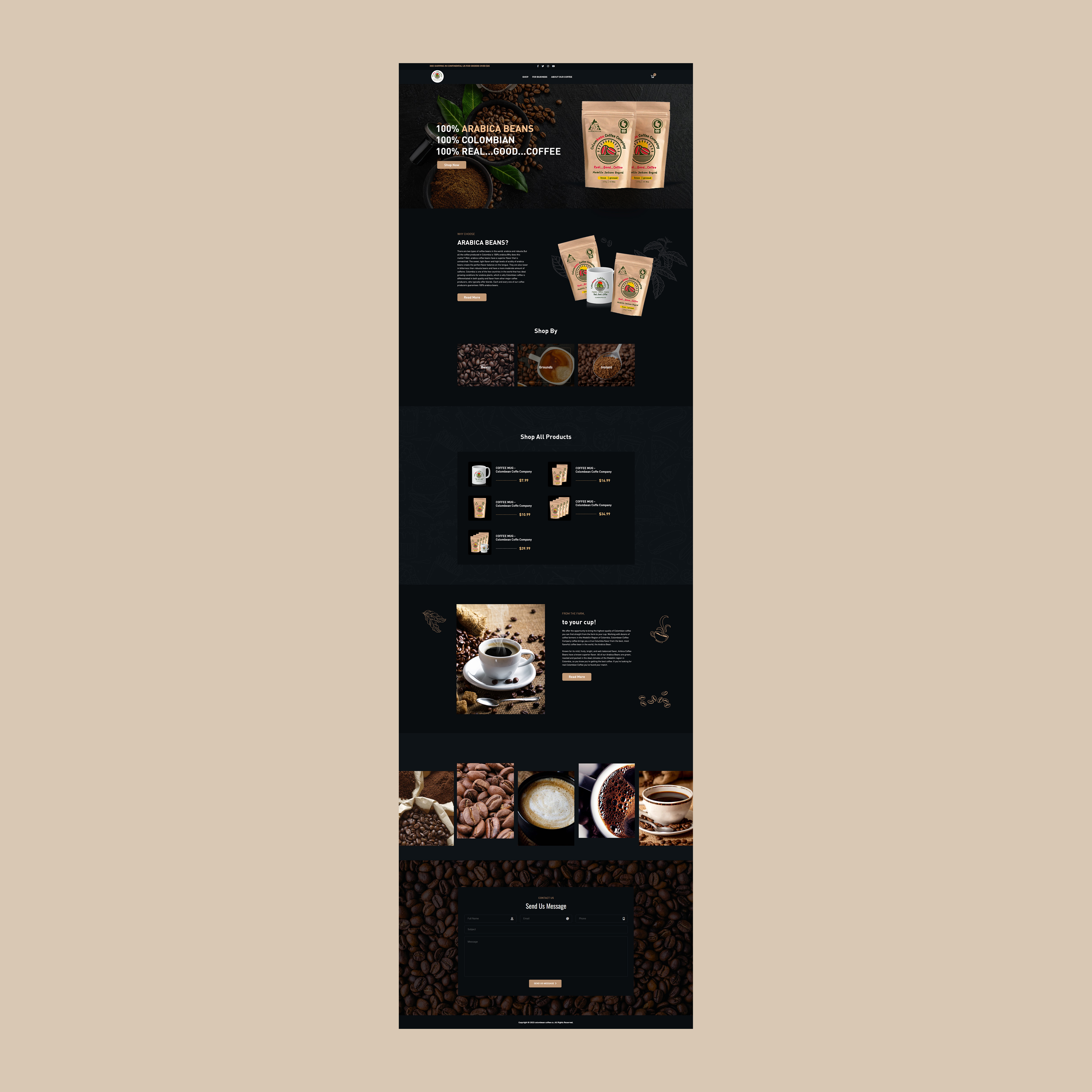 Web Design by Nisal Ositha for Colombean Coffee Company | Design #31847117