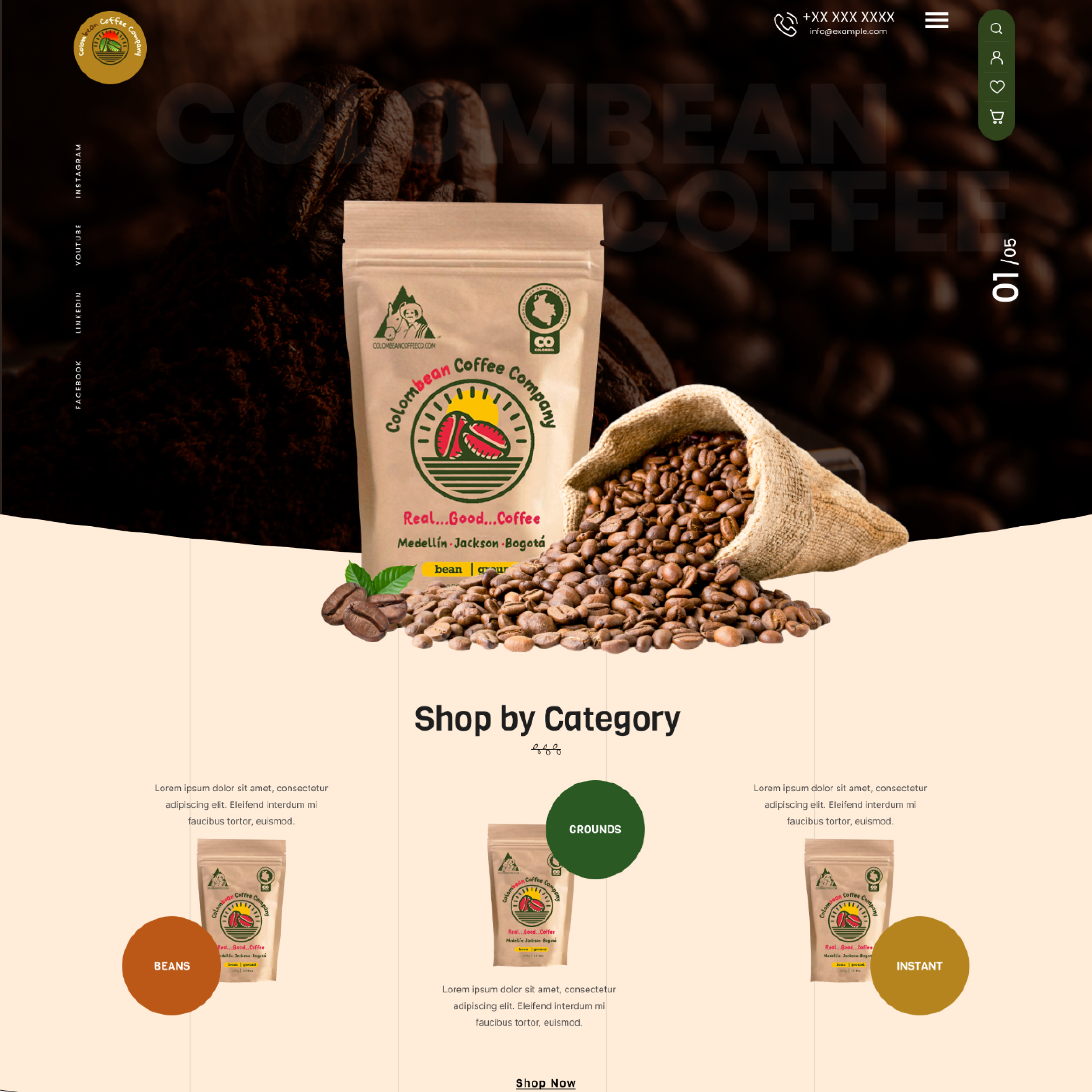 Web Design by CreativeKnot 2 for Colombean Coffee Company | Design #31862050
