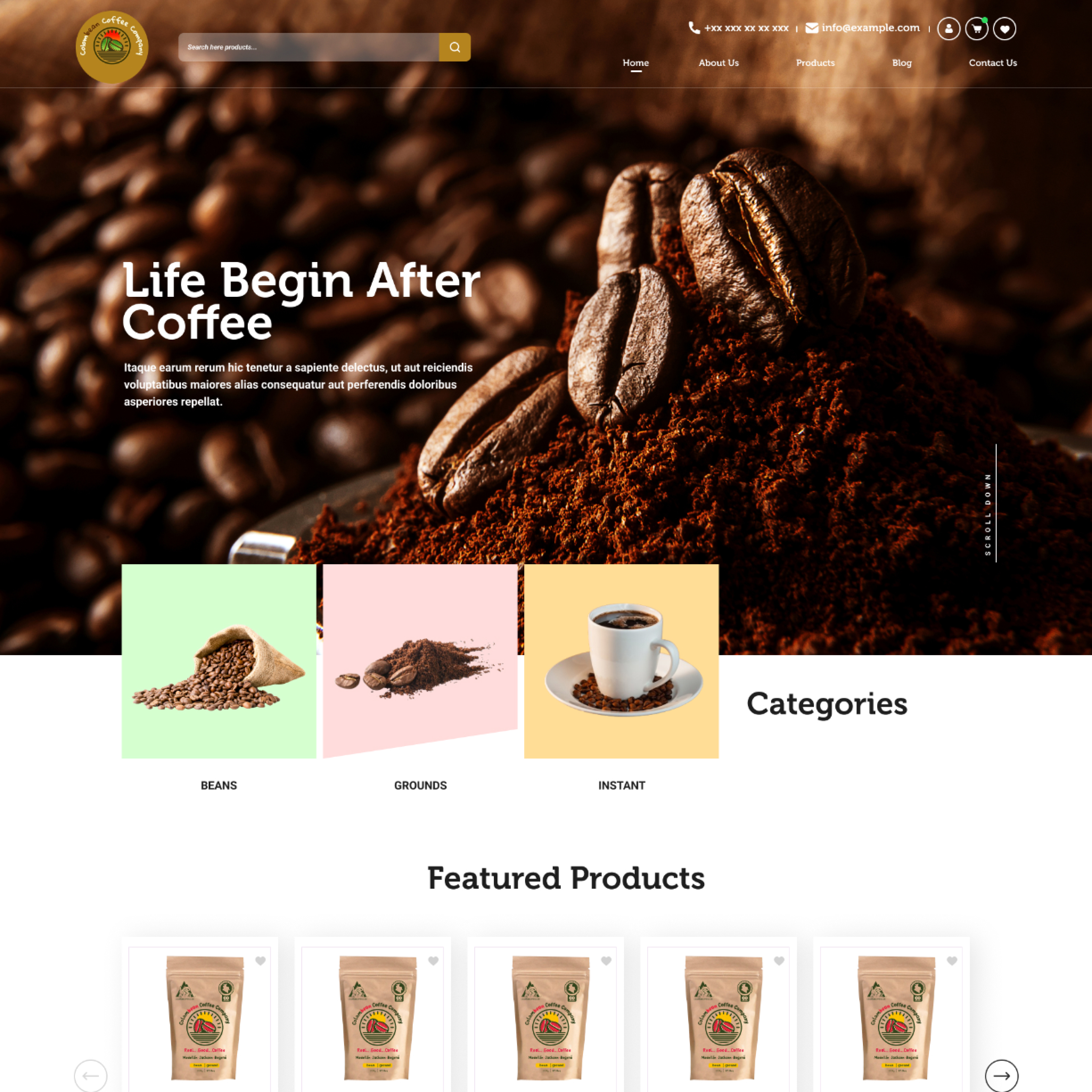 Web Design by CreativeKnot 2 for Colombean Coffee Company | Design #31862052