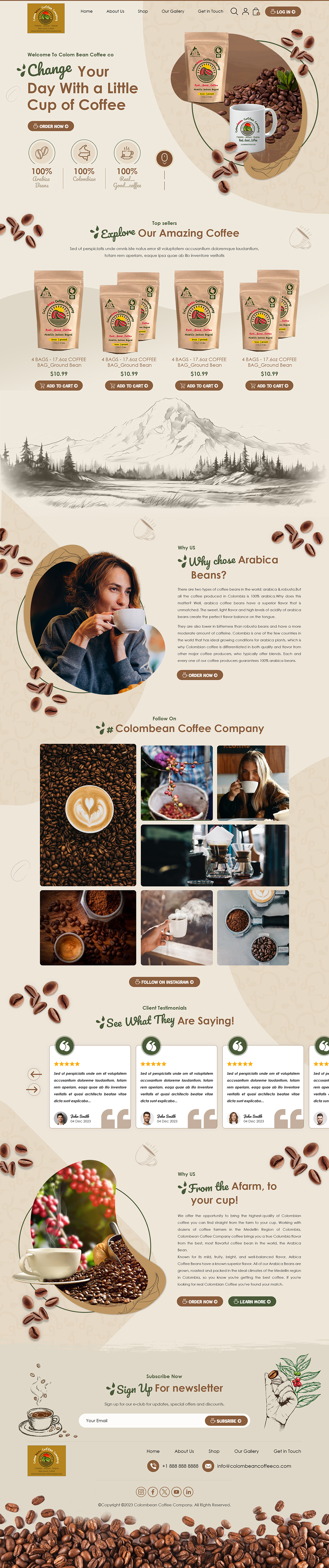 Web Design by Titan Eagle for Colombean Coffee Company | Design #31851305