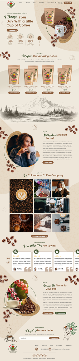 Web Design by Titan Eagle for Colombean Coffee Company | Design: #31852429