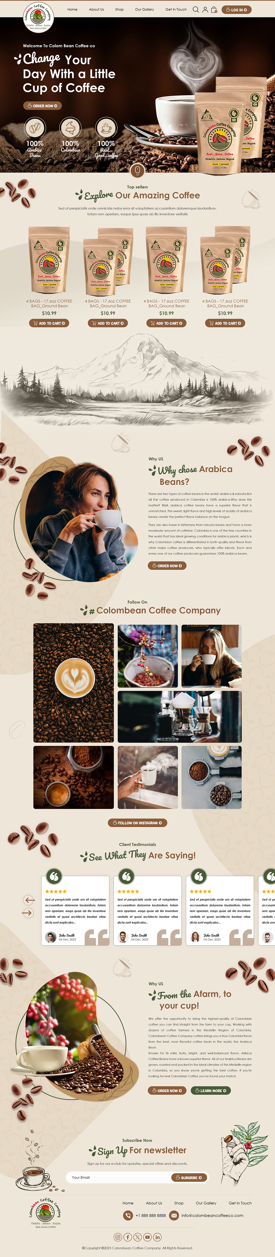 Web Design by Titan Eagle for Colombean Coffee Company | Design #31852793
