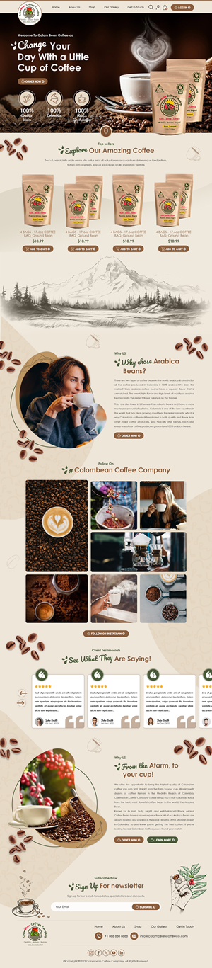 Web Design by Titan Eagle for Colombean Coffee Company | Design: #31852793