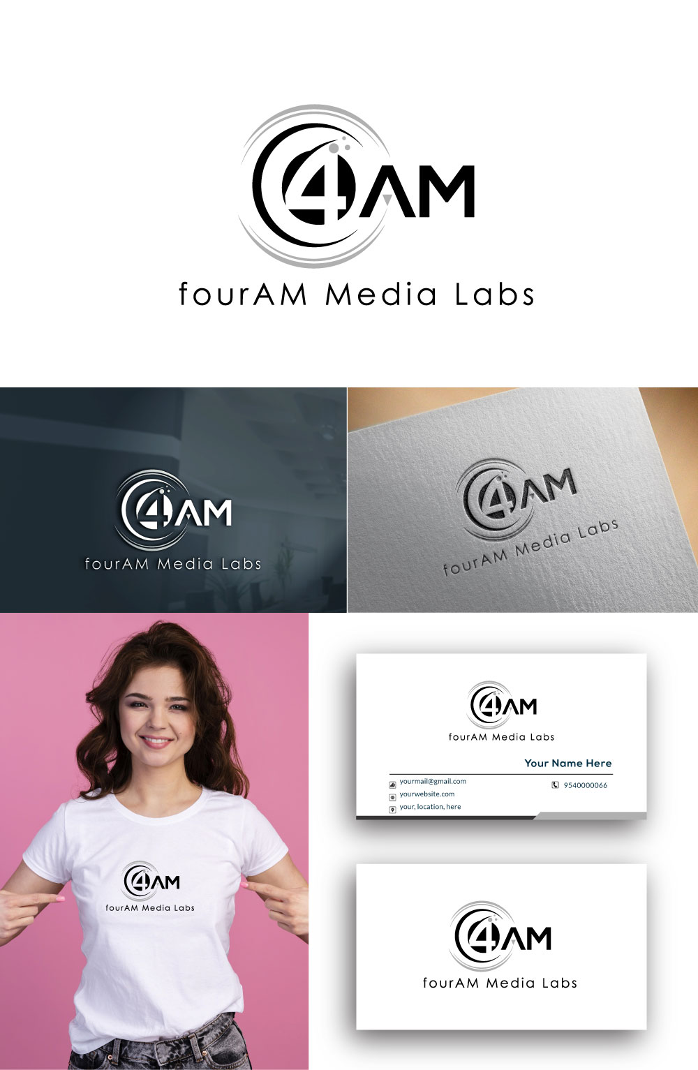 Logo Design by MMM2 for fourAM Media Labs | Design #31837589