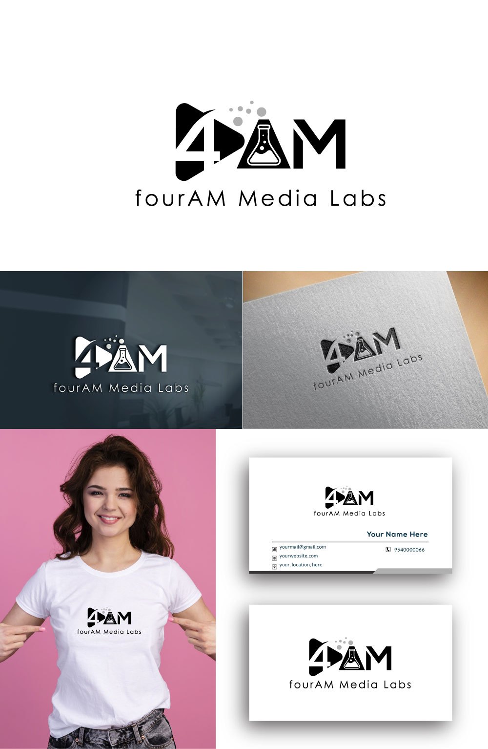 Logo Design by MMM2 for fourAM Media Labs | Design #31838435