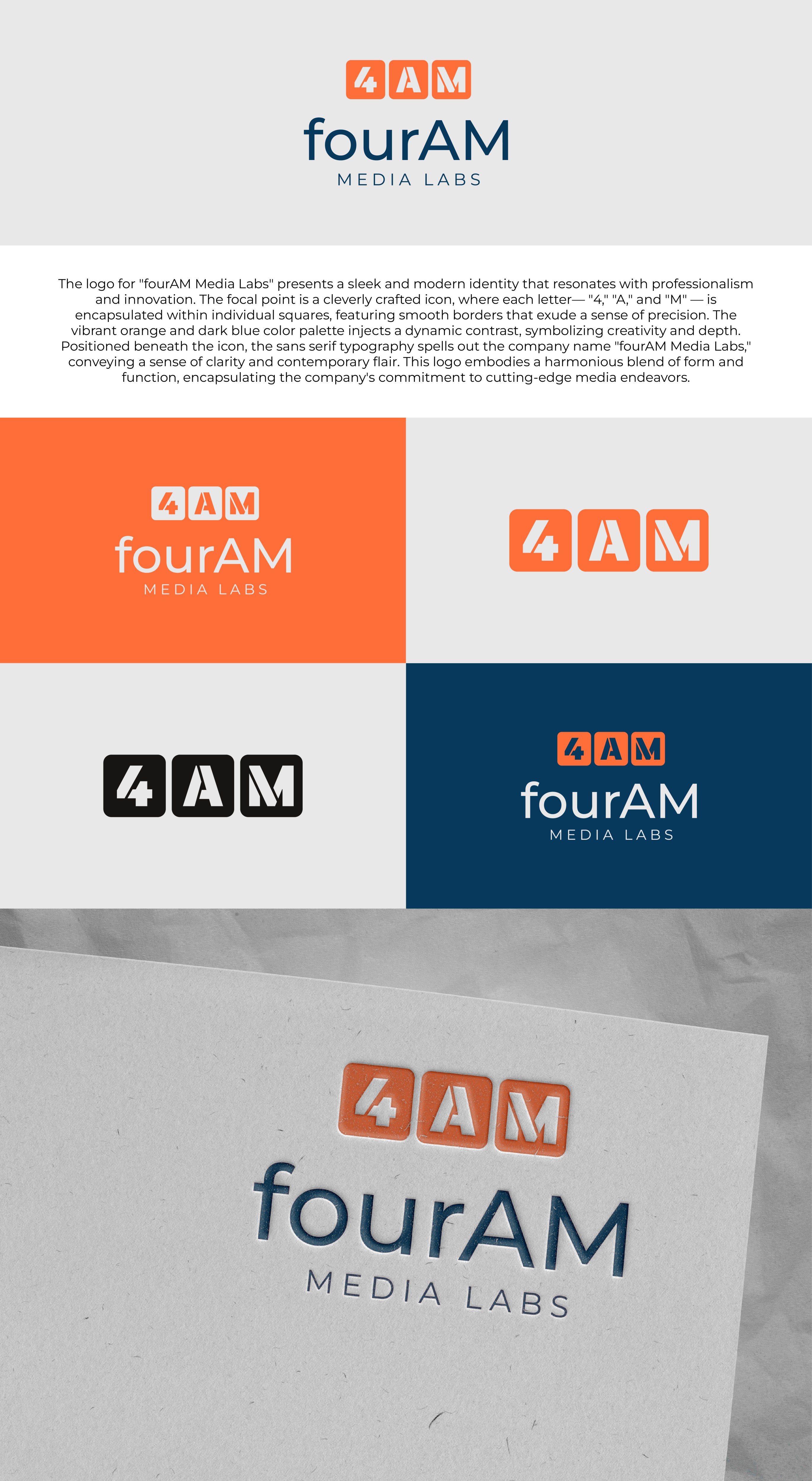 Logo Design by ALMANAL GRAPHICS for fourAM Media Labs | Design #31838008