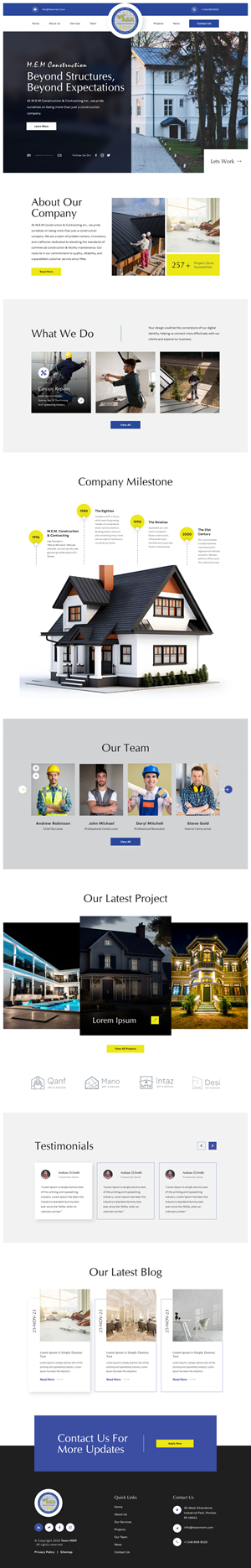 Web Design by Hafsa Fatymah for M.E.M Construction & Contracting inc. | Design: #31844453