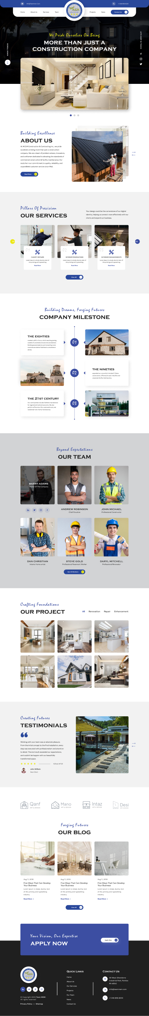 Web Design by Hafsa Fatymah for M.E.M Construction & Contracting inc. | Design #31851357