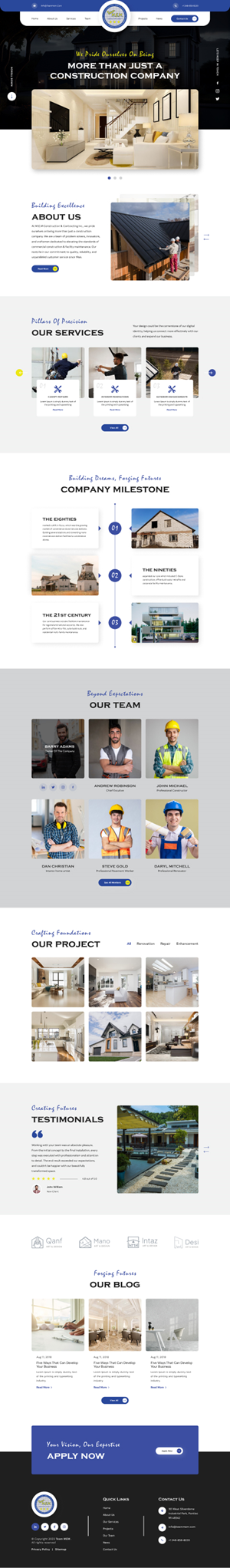 Web Design by Hafsa Fatymah for M.E.M Construction & Contracting inc. | Design: #31851357