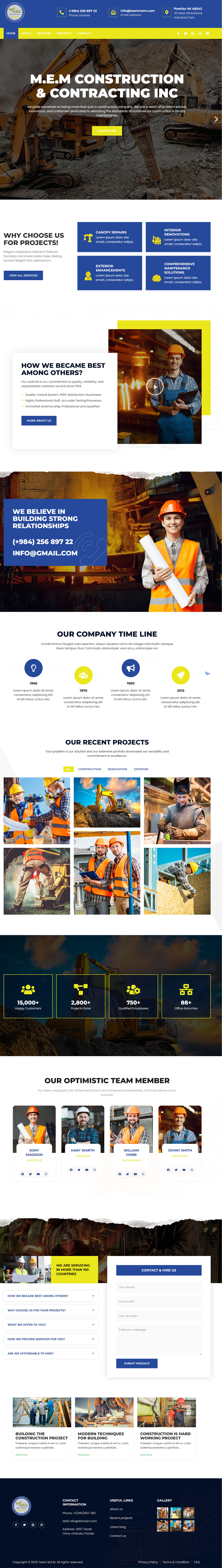 Web Design by WahDesign for M.E.M Construction & Contracting inc. | Design #31883806