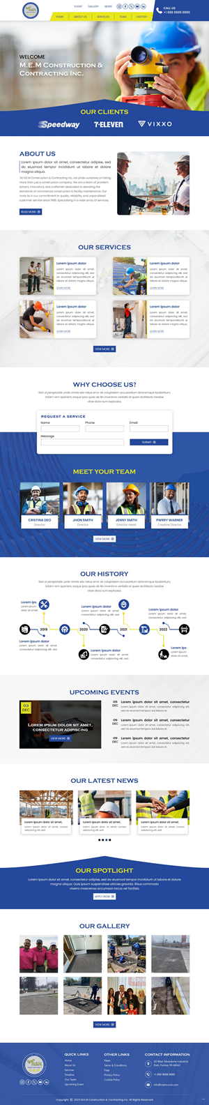 Diseño Web por pb para M.E.M Construction & Contracting inc. | Diseño: #31844322