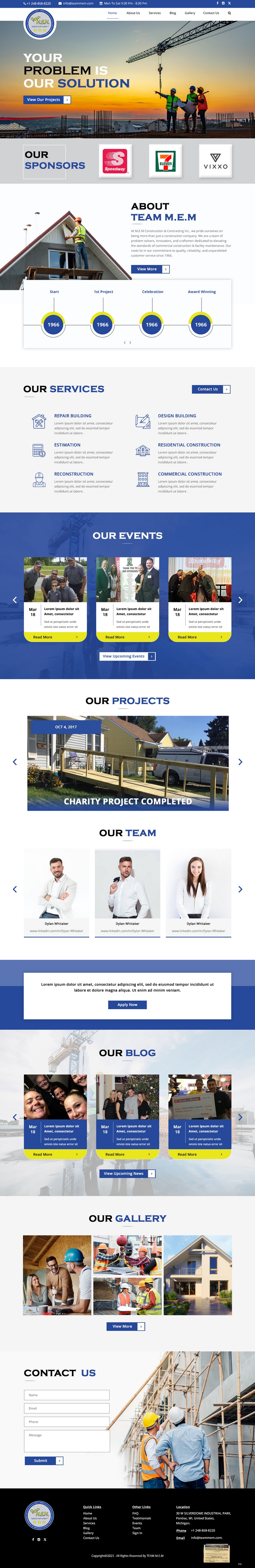 Diseño Web por pb para M.E.M Construction & Contracting inc. | Diseño #31844324