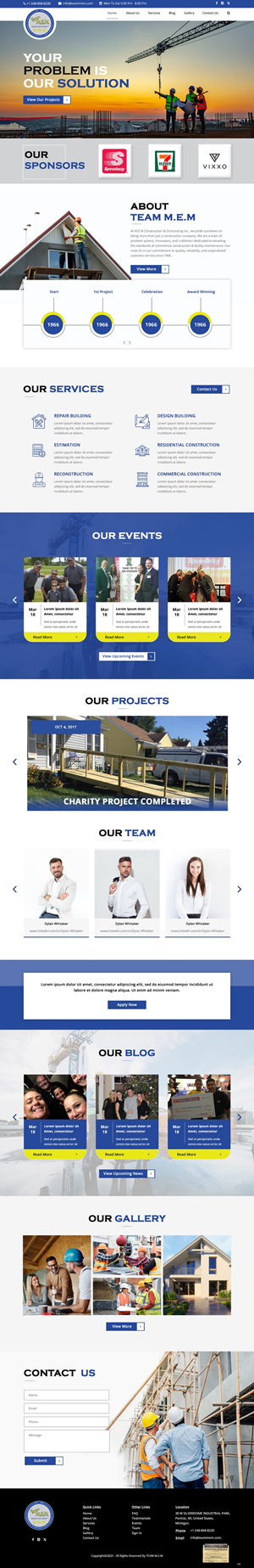 Diseño Web por pb para M.E.M Construction & Contracting inc. | Diseño: #31844324