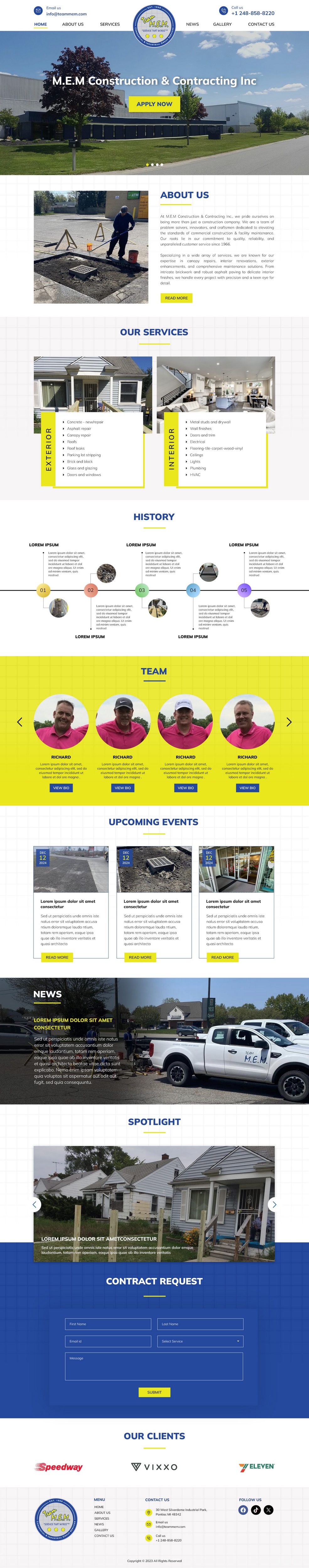 Web Design by pb for M.E.M Construction & Contracting inc. | Design #31844325