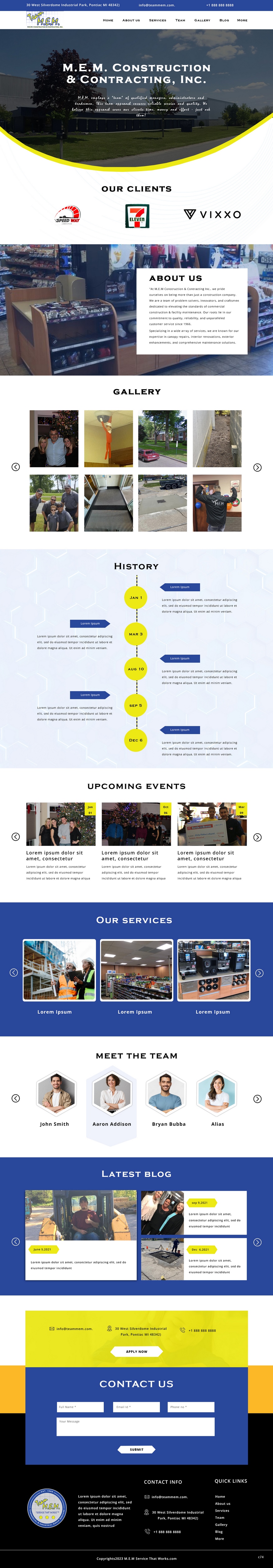 Web Design by pb for M.E.M Construction & Contracting inc. | Design #31849909