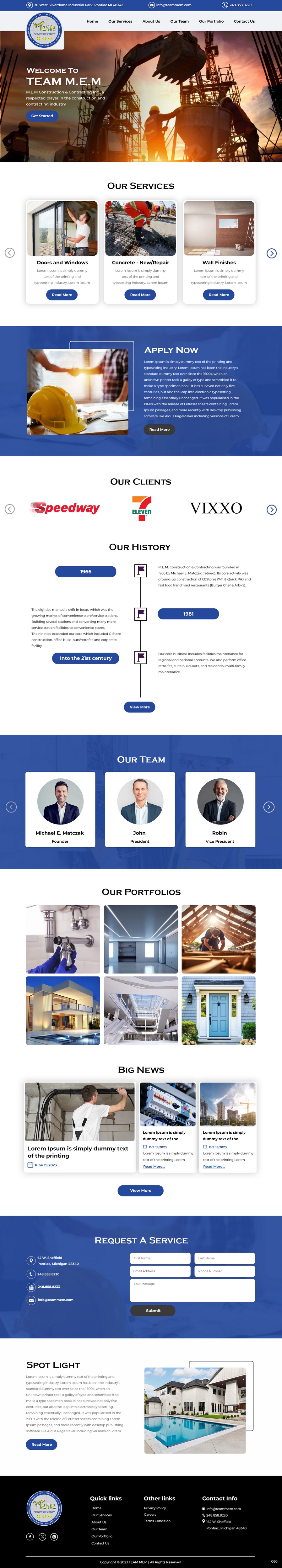 Diseño Web por pb para M.E.M Construction & Contracting inc. | Diseño #31849910