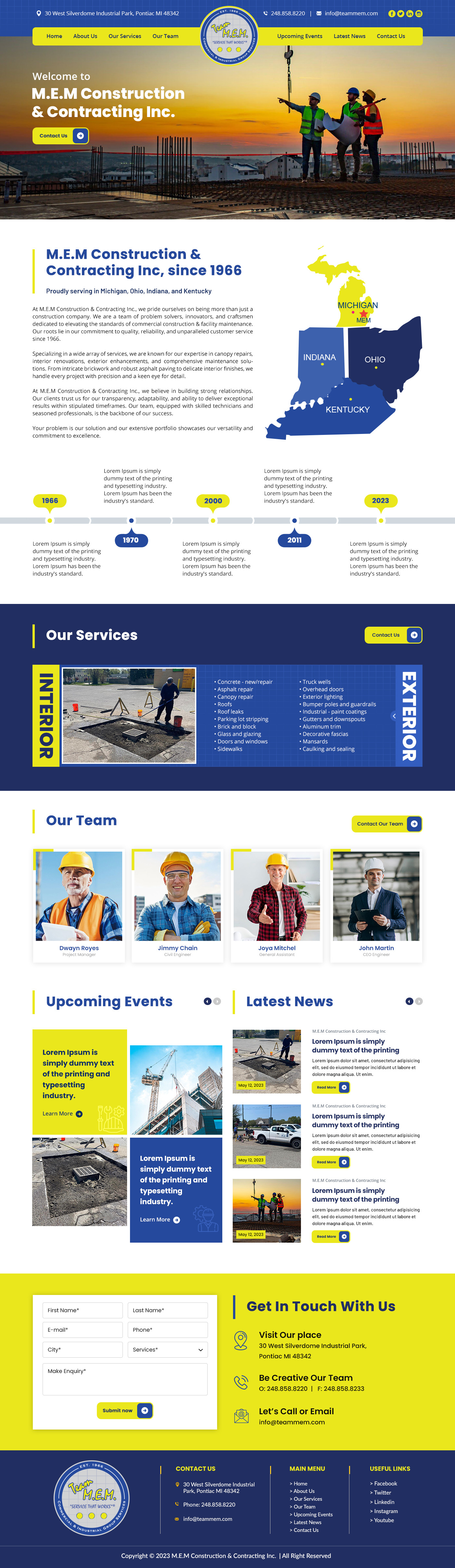 Web Design by SAI DESIGNS for M.E.M Construction & Contracting inc. | Design #31877725