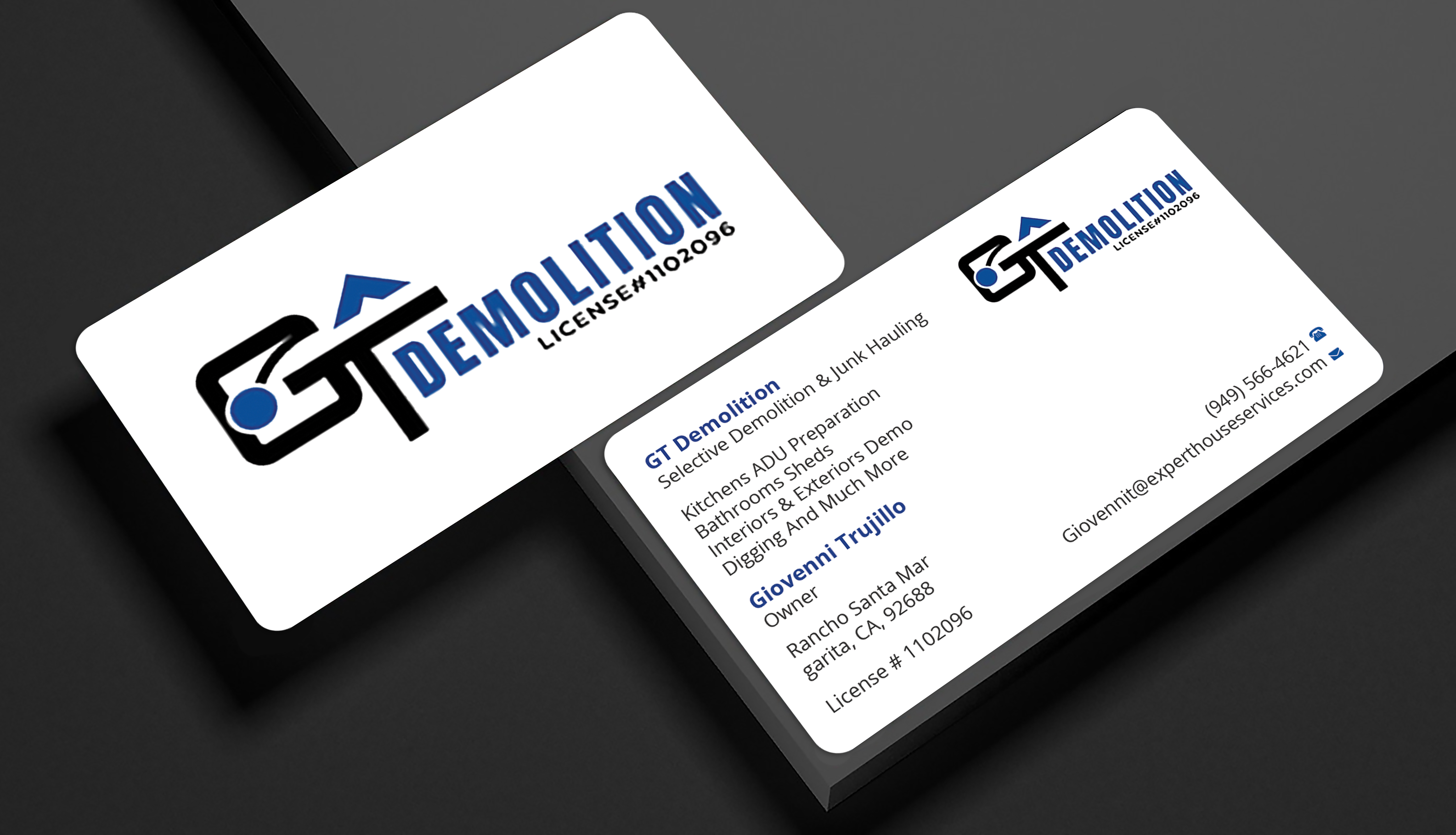 Business Card Design by Expert Bappy for GT Demolition | Design #31851603