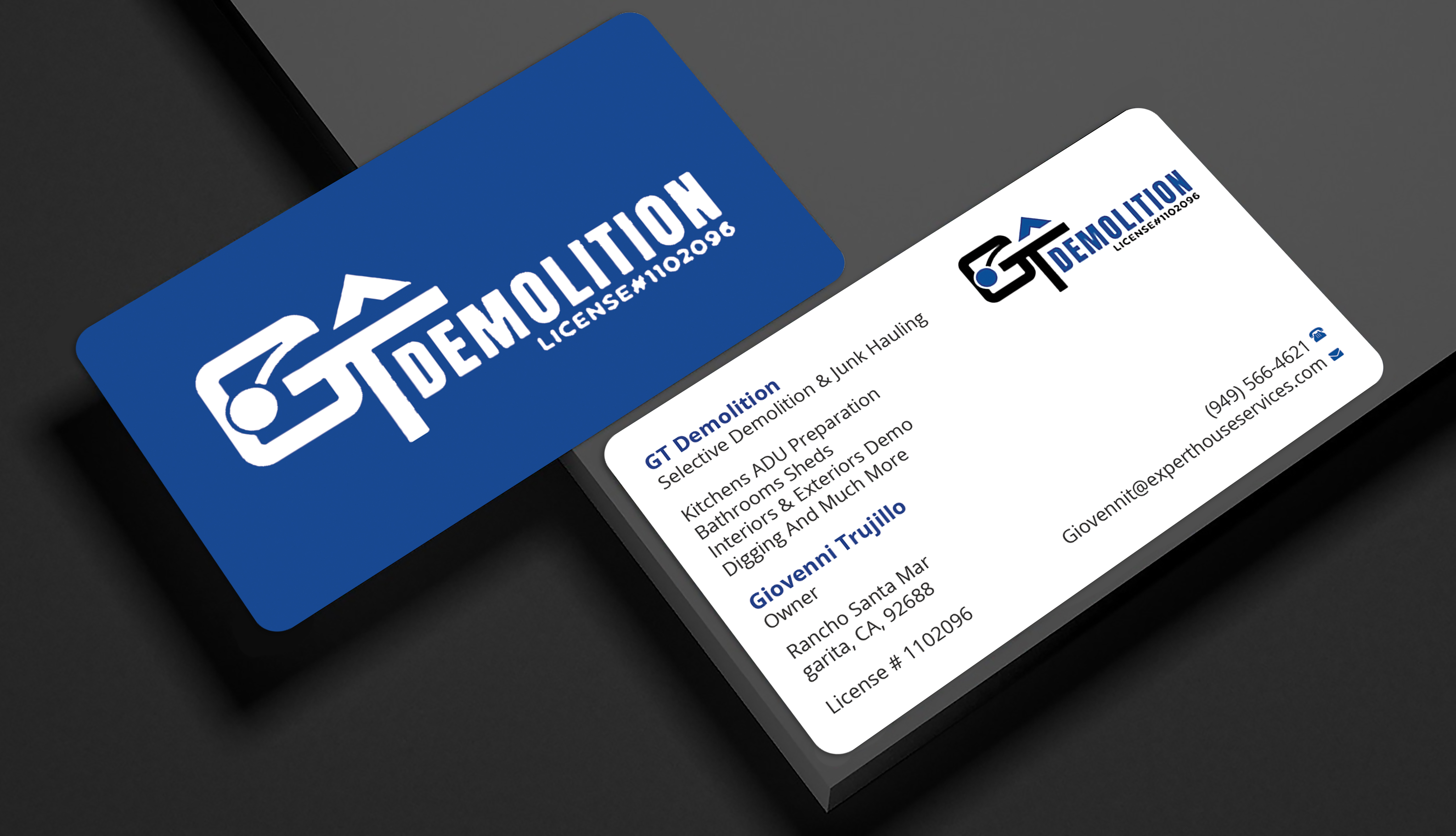 Diseño de Tarjeta de Presentación por Expert Bappy para GT Demolition | Diseño #31851622