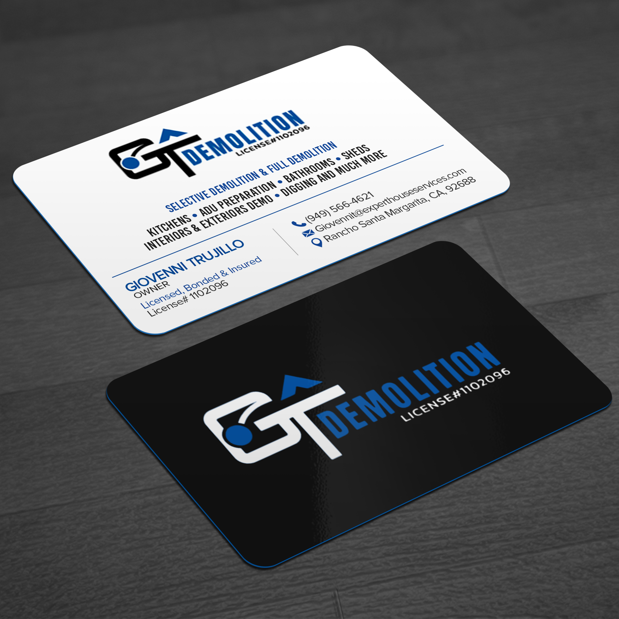 Diseño de Tarjeta de Presentación por WellDesign para GT Demolition | Diseño #31849573