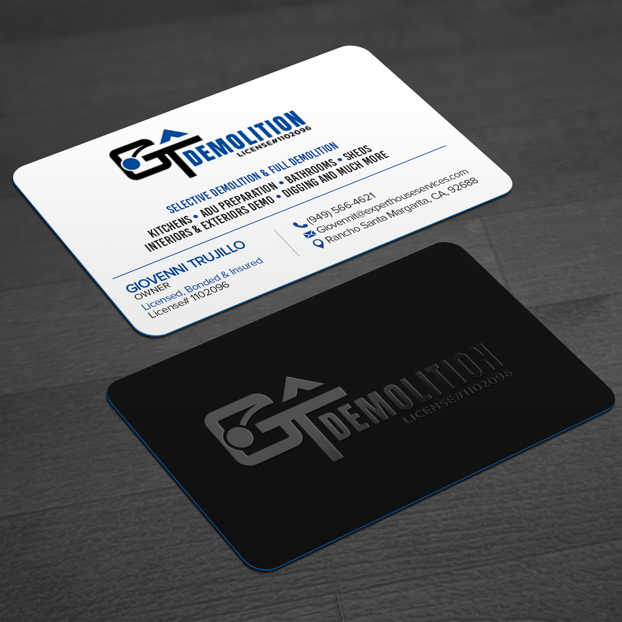 Design de Carte de Visite par WellDesign pour GT Demolition | Design #31849574