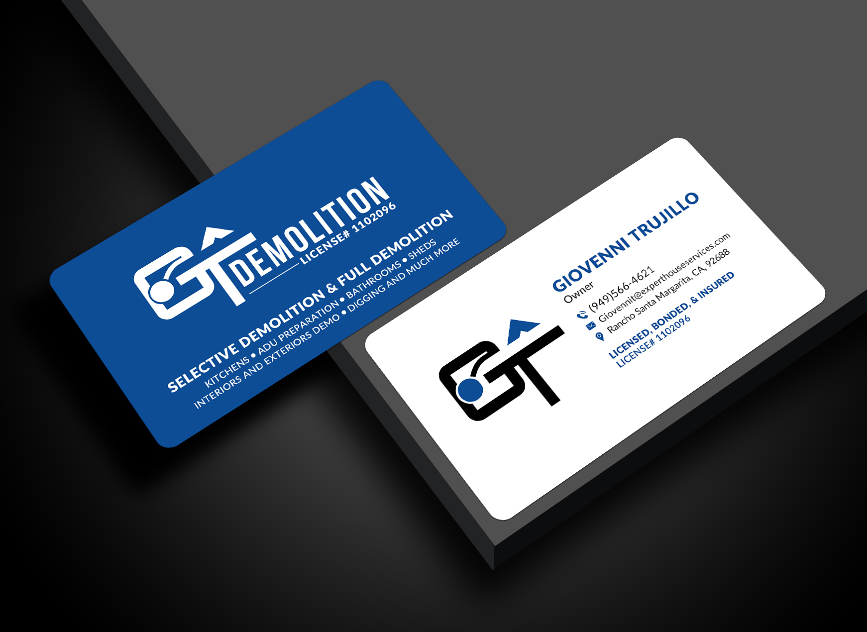 Visitenkarten-Design von Sun Moon Graphic Designer für GT Demolition | Design #31847452