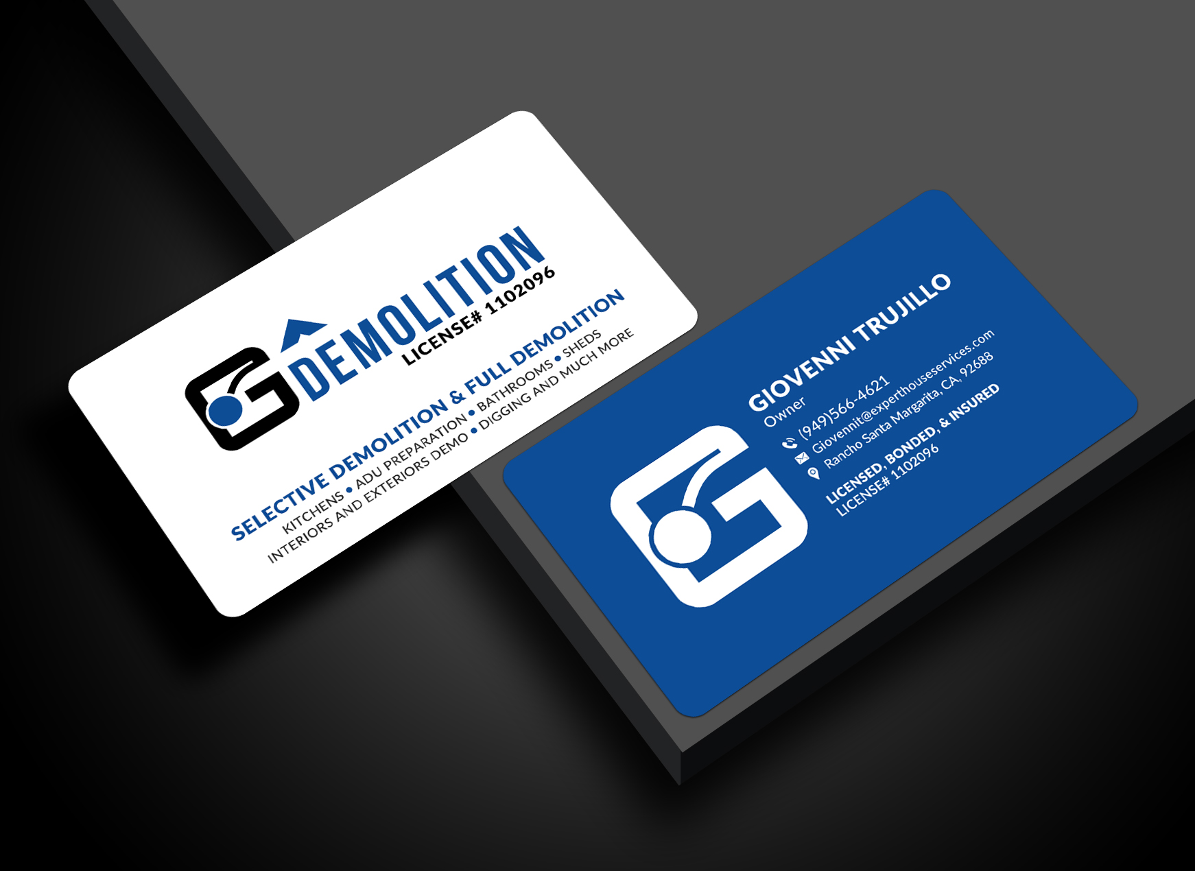 Diseño de Tarjeta de Presentación por Sun Moon Graphic Designer para GT Demolition | Diseño #31847454