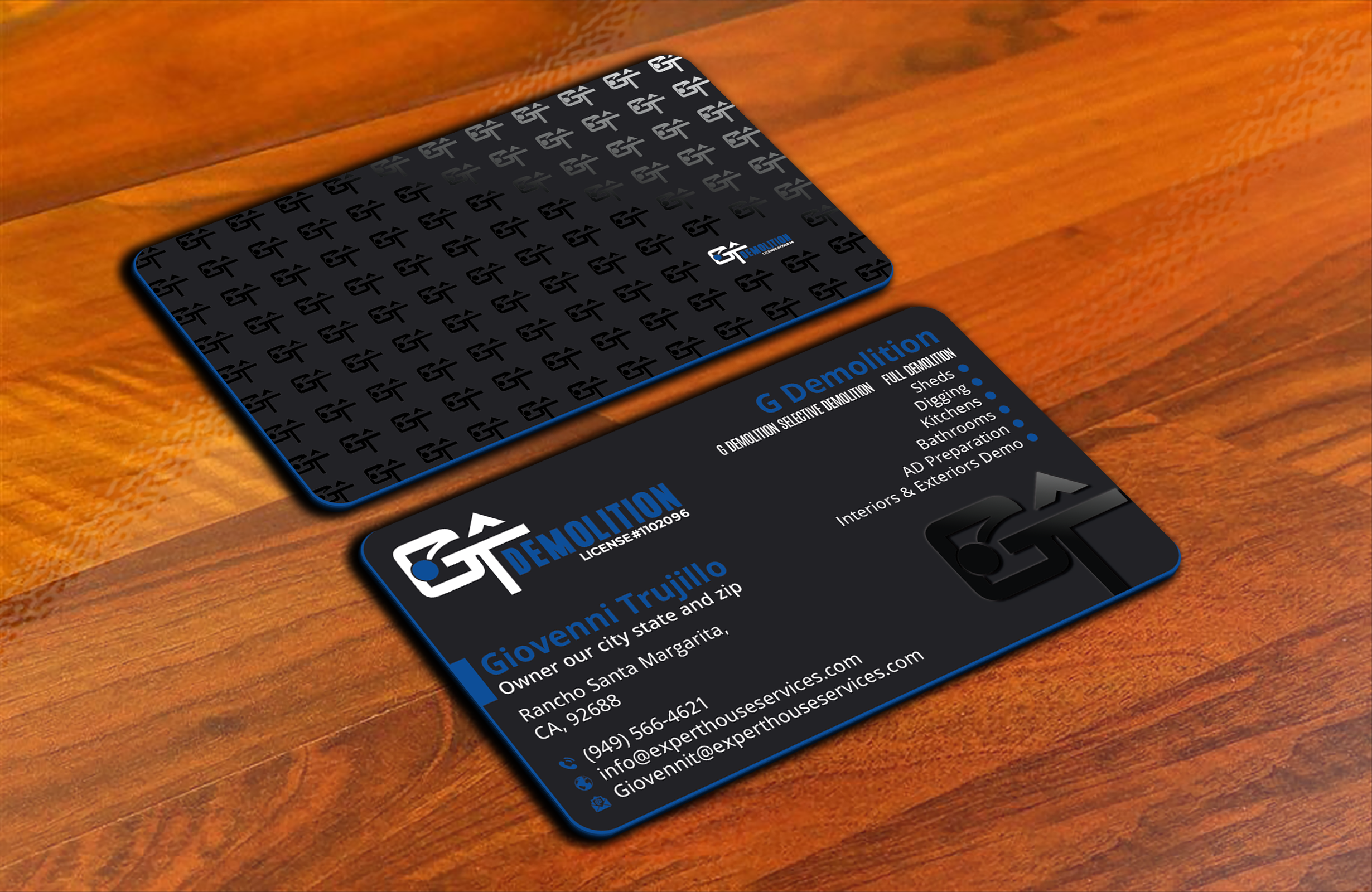 Diseño de Tarjeta de Presentación por DesignerShahadat para GT Demolition | Diseño #31846904