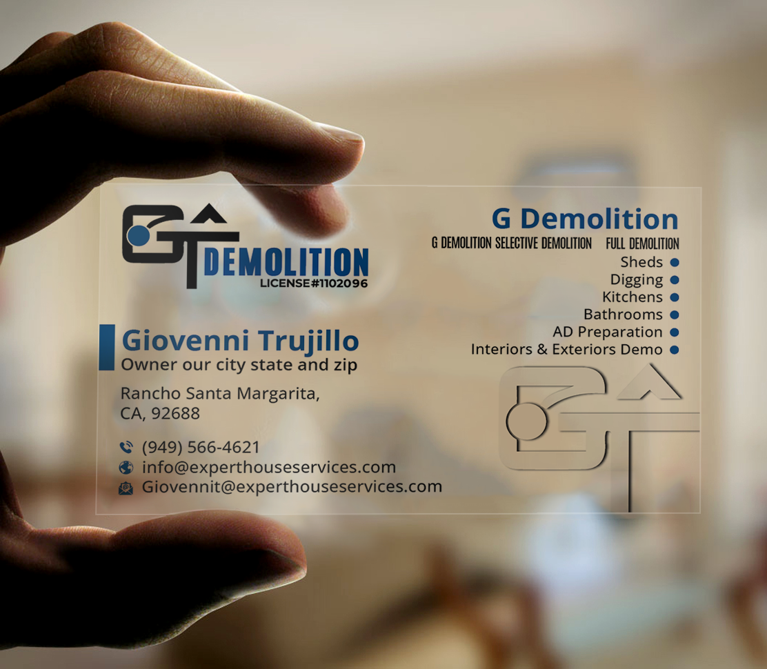 Diseño de Tarjeta de Presentación por DesignerShahadat para GT Demolition | Diseño #31847474