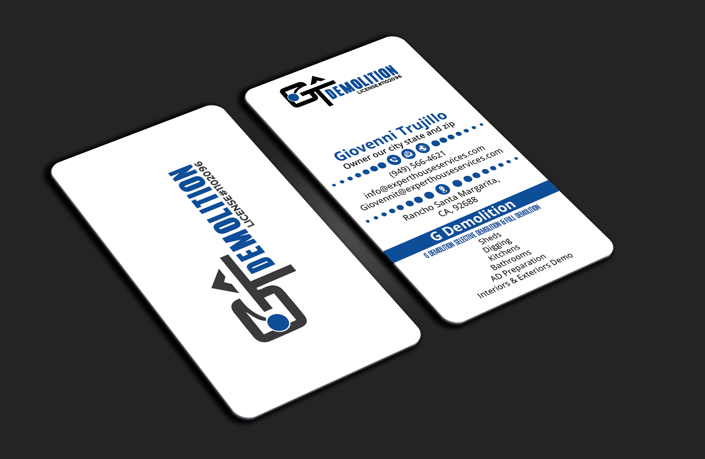 Diseño de Tarjeta de Presentación por DesignerShahadat para GT Demolition | Diseño #31847585