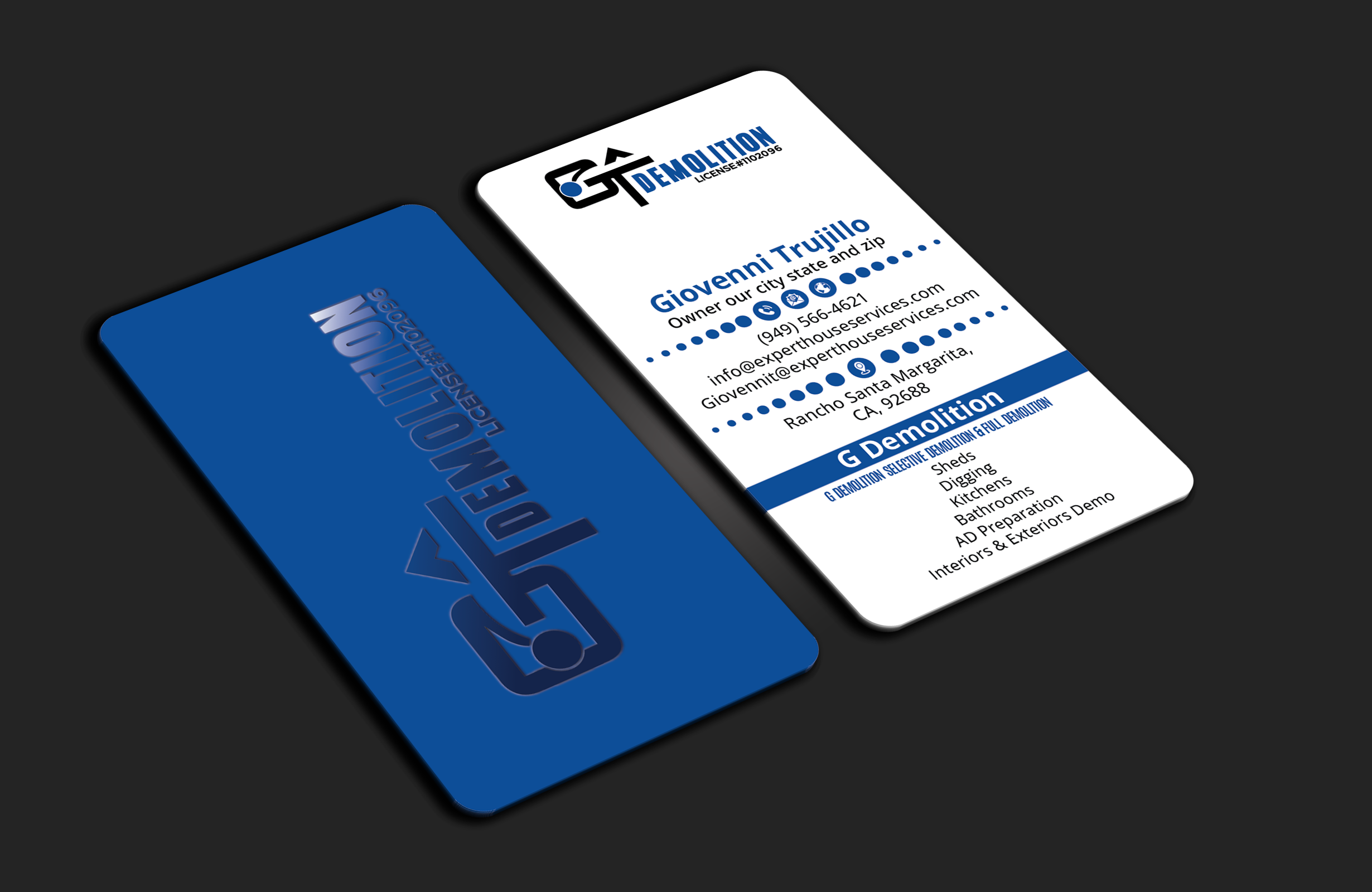 Business Card Design by DesignerShahadat for GT Demolition | Design #31847586