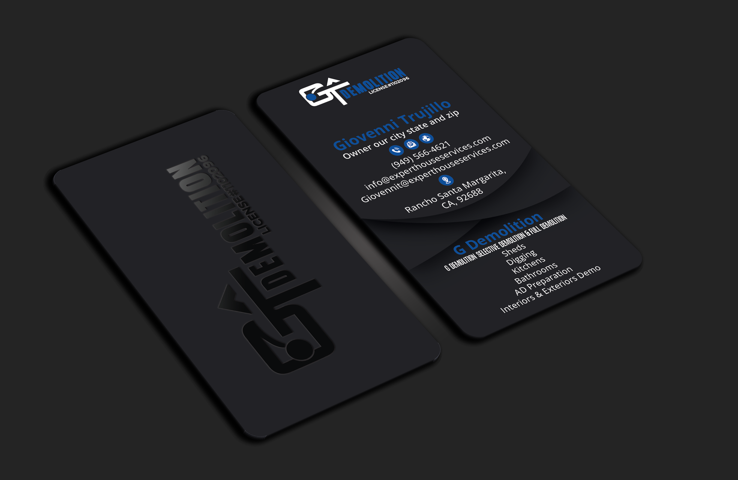 Design de Carte de Visite par DesignerShahadat pour GT Demolition | Design #31847592