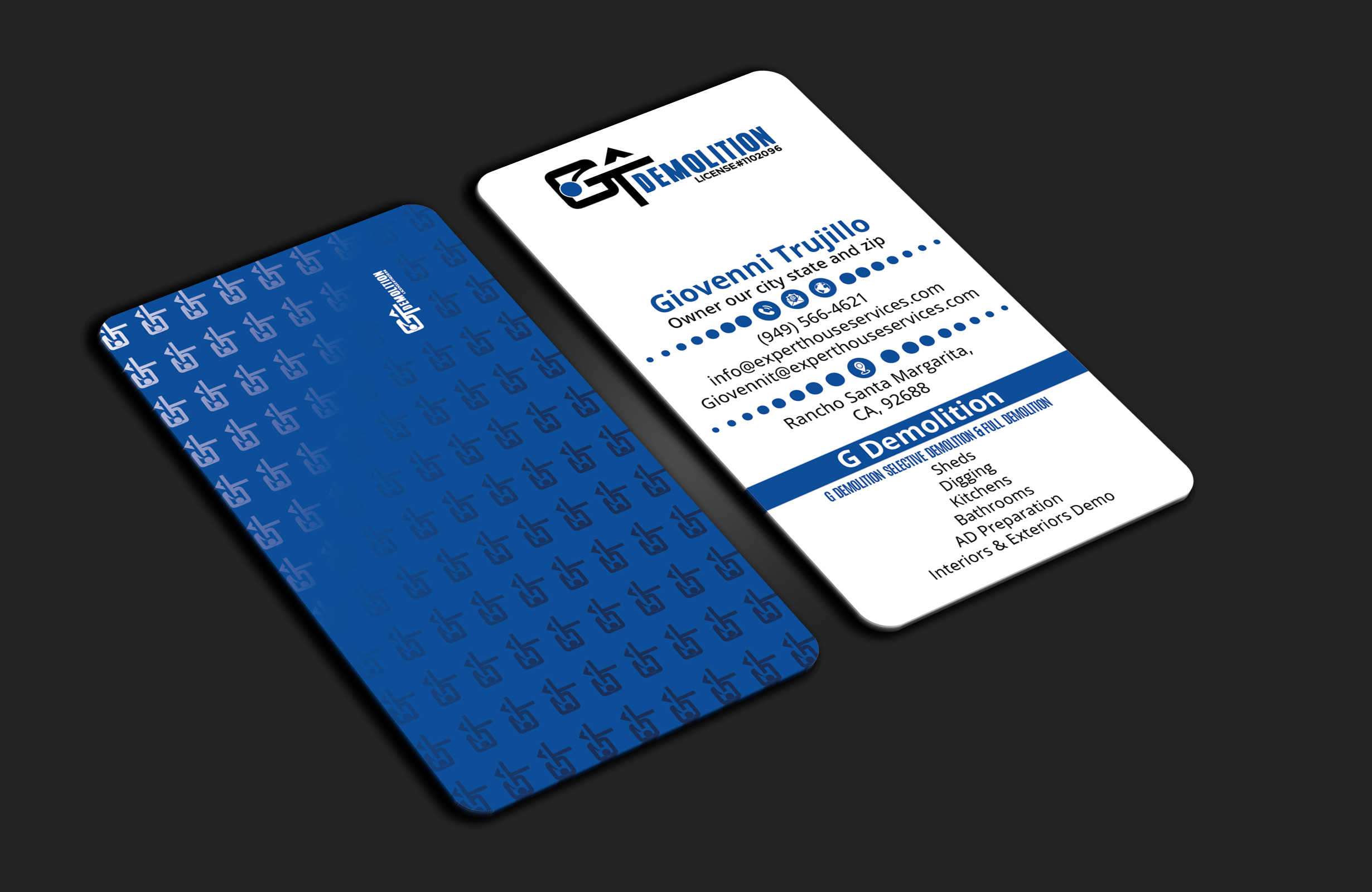 Business Card Design by DesignerShahadat for GT Demolition | Design #31847593