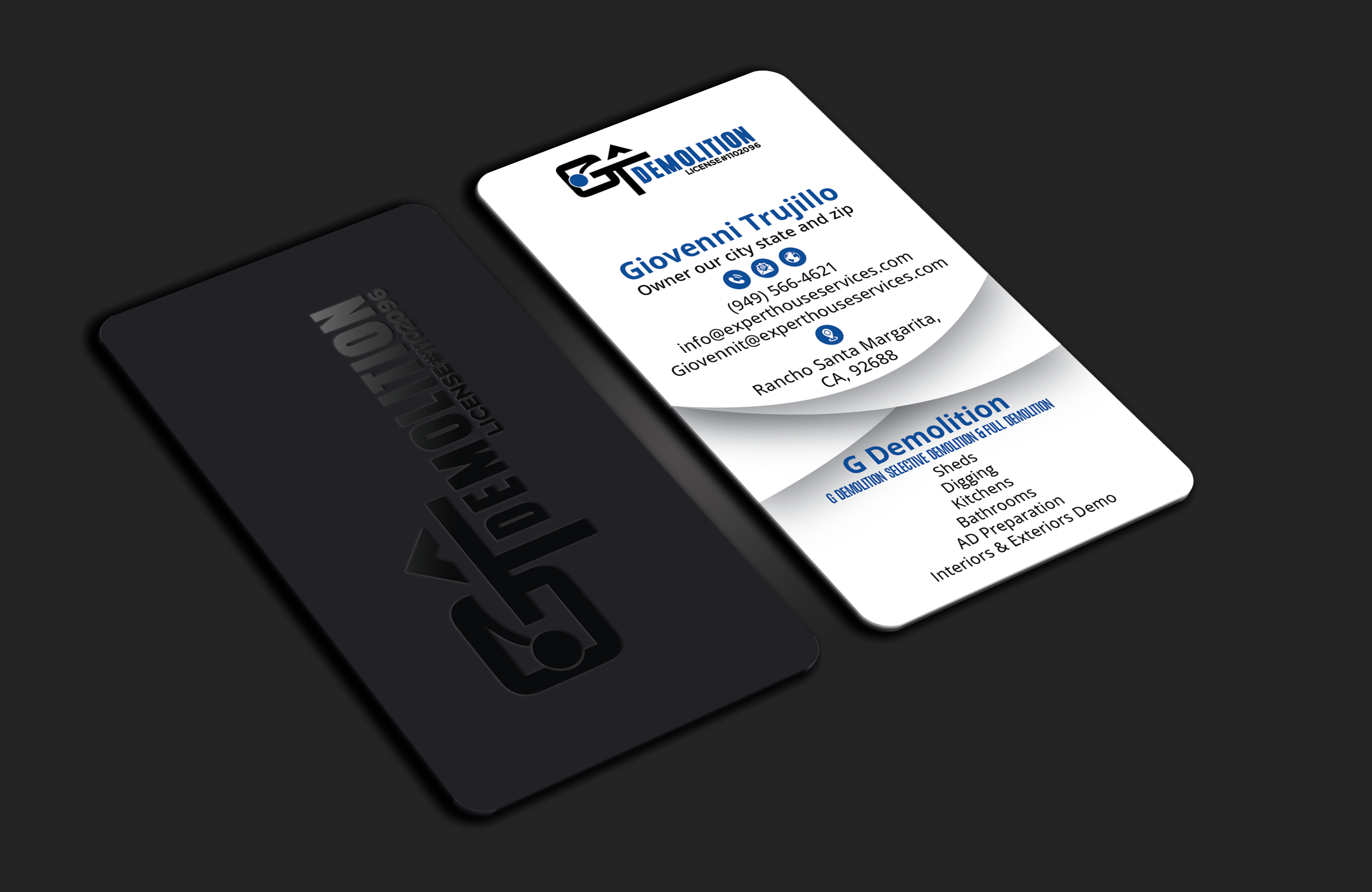 Business Card Design by DesignerShahadat for GT Demolition | Design #31847596