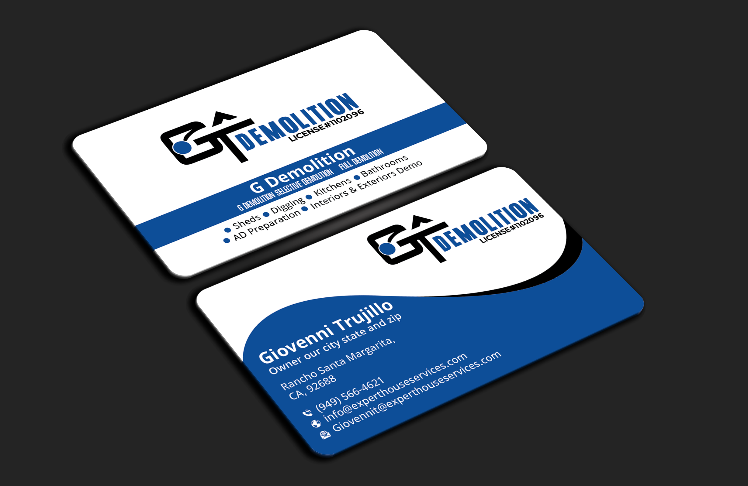 Diseño de Tarjeta de Presentación por DesignerShahadat para GT Demolition | Diseño #31847742