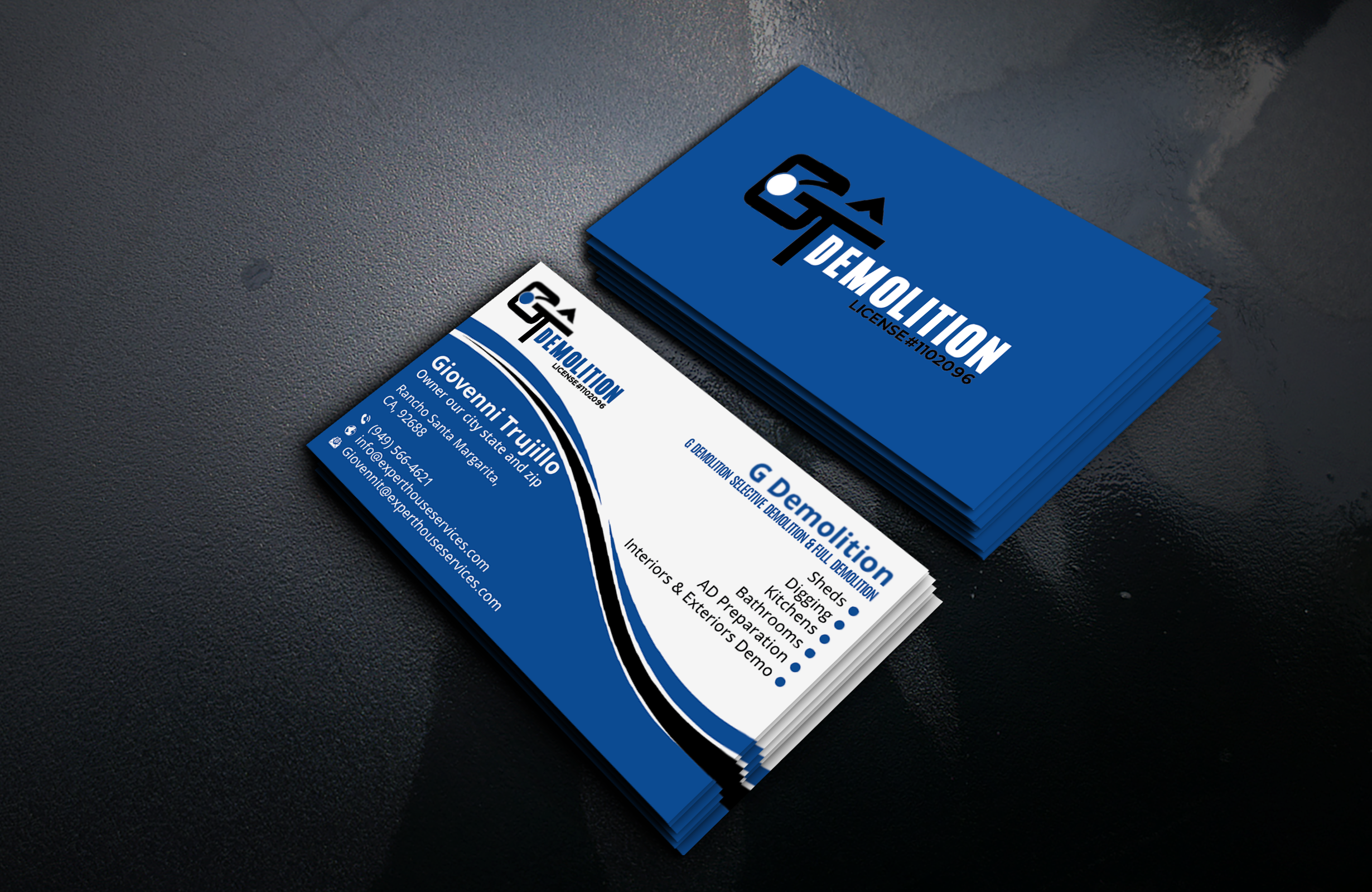 Diseño de Tarjeta de Presentación por DesignerShahadat para GT Demolition | Diseño #31851706