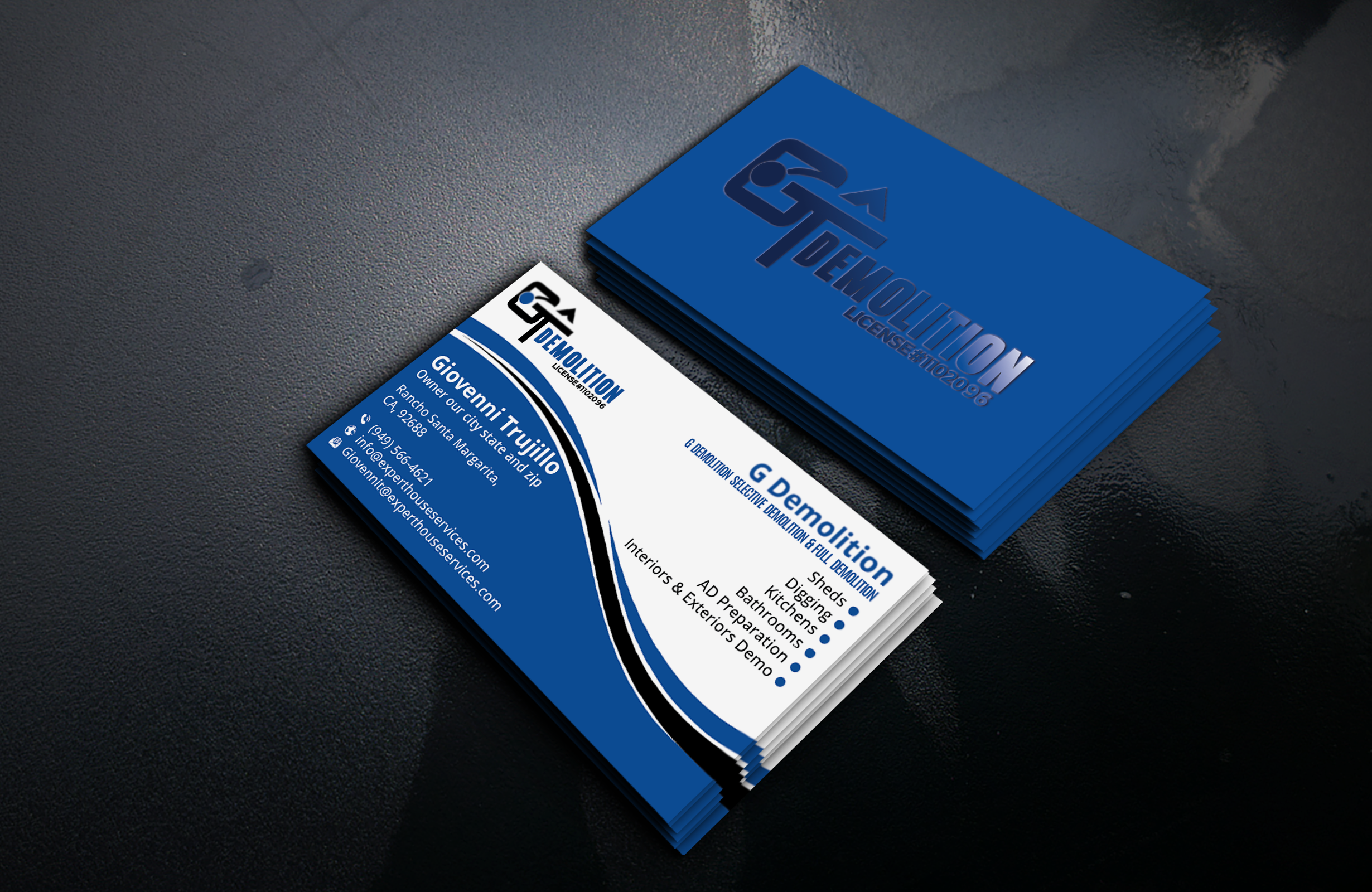 Diseño de Tarjeta de Presentación por DesignerShahadat para GT Demolition | Diseño #31851707