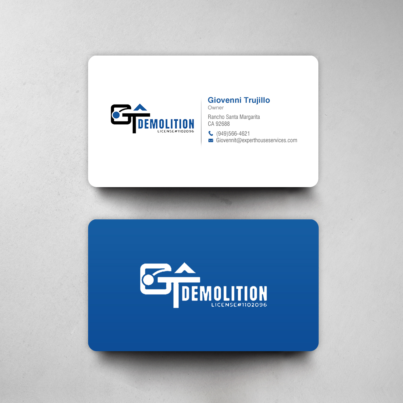 Business Card Design by chandrayaan.creative for GT Demolition | Design #31848561