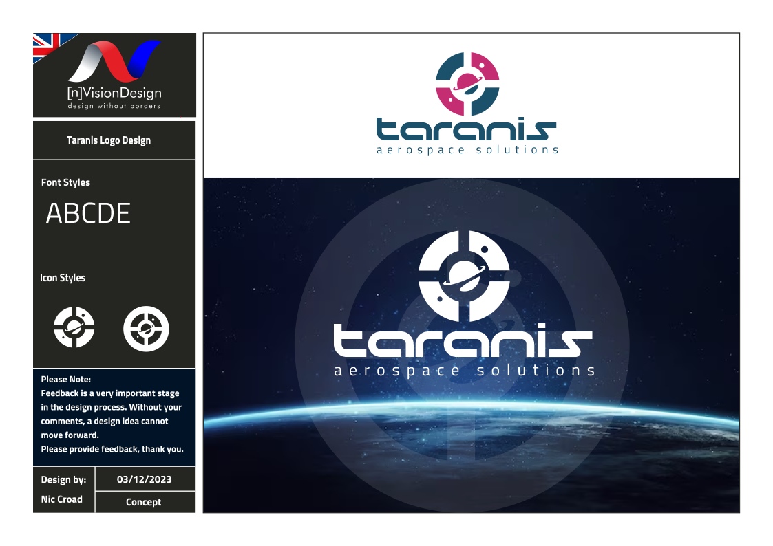Diseño de Logo por nvisiondesign.co.uk para Taranis Aerospace Solutions | Diseño #31853767