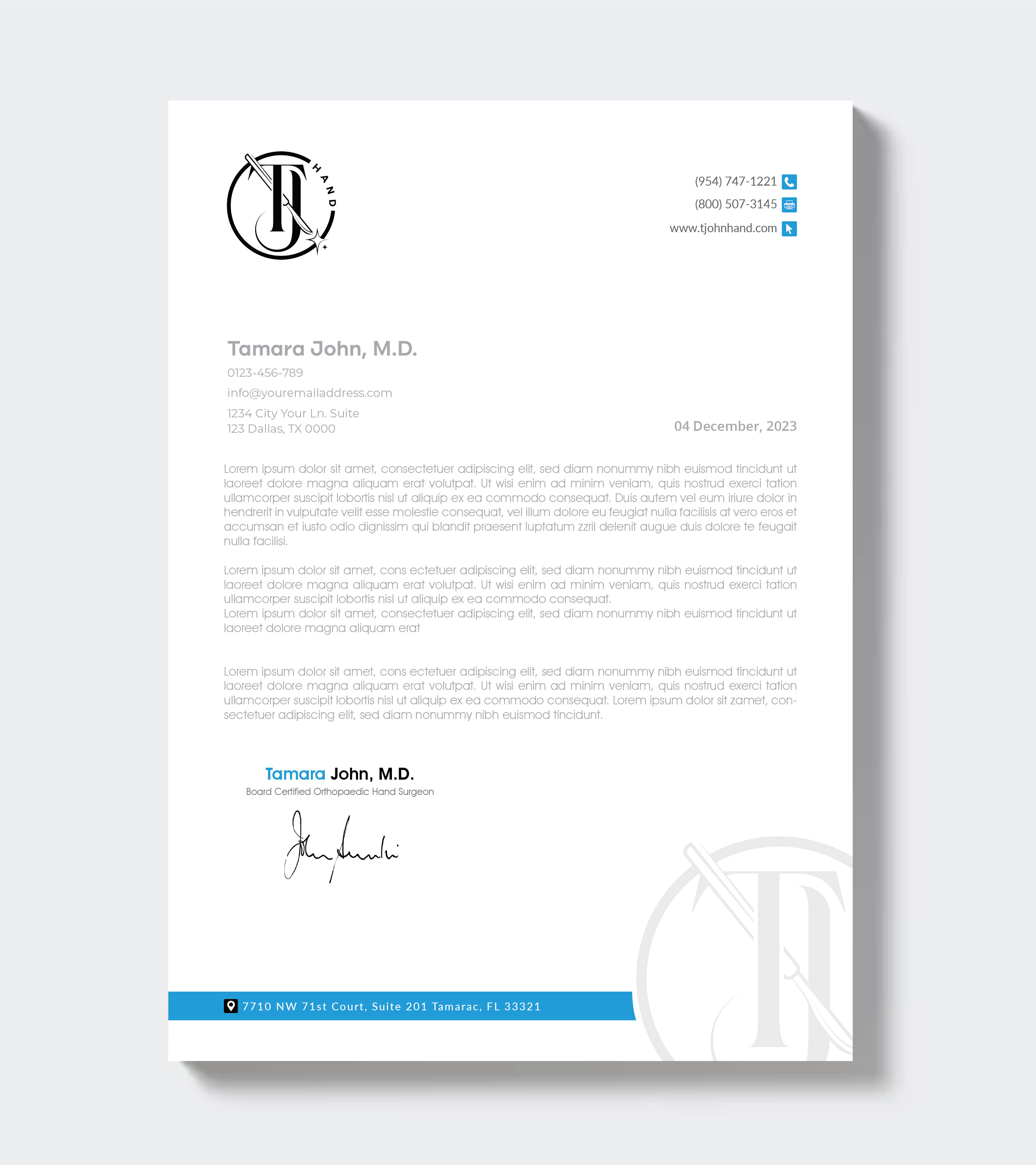 Serious, Feminine, Medicine Letterhead Design for a Company by artbitin ...