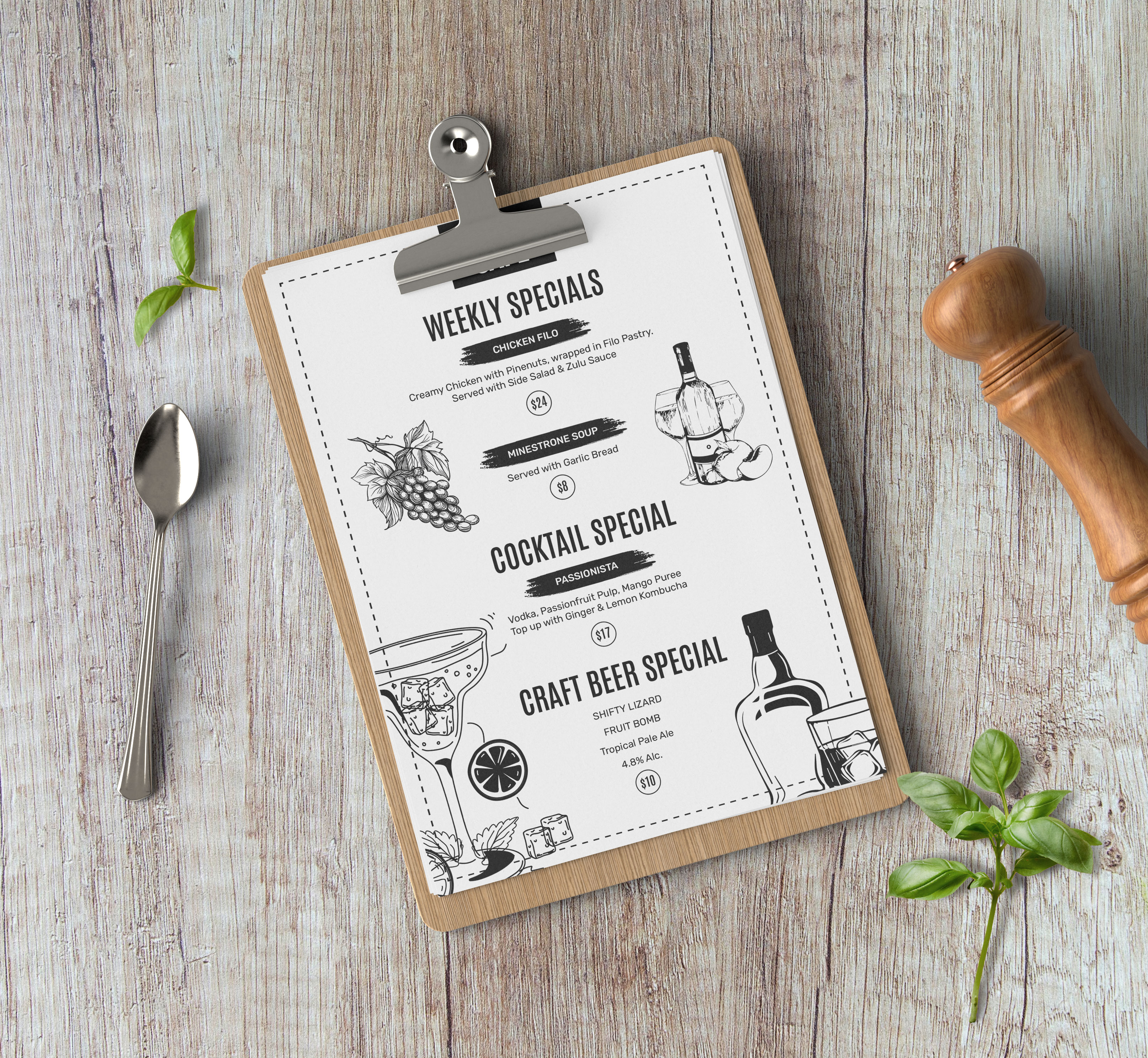 Menu Design by artbitin for this project | Design #31866780