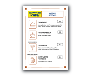 Menu Design by sumdes for this project | Design: #31876640